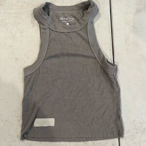 SET Active Charcoal Ribbed Sleeveless Top